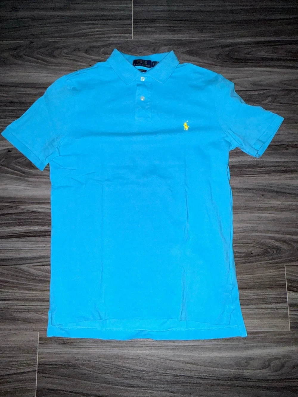 Ralph Lauren Polo Shirt in Bright Turquoise with Yellow logo